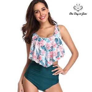 Mitaloo High Waist Flounce Bikini Swimsuit Size L